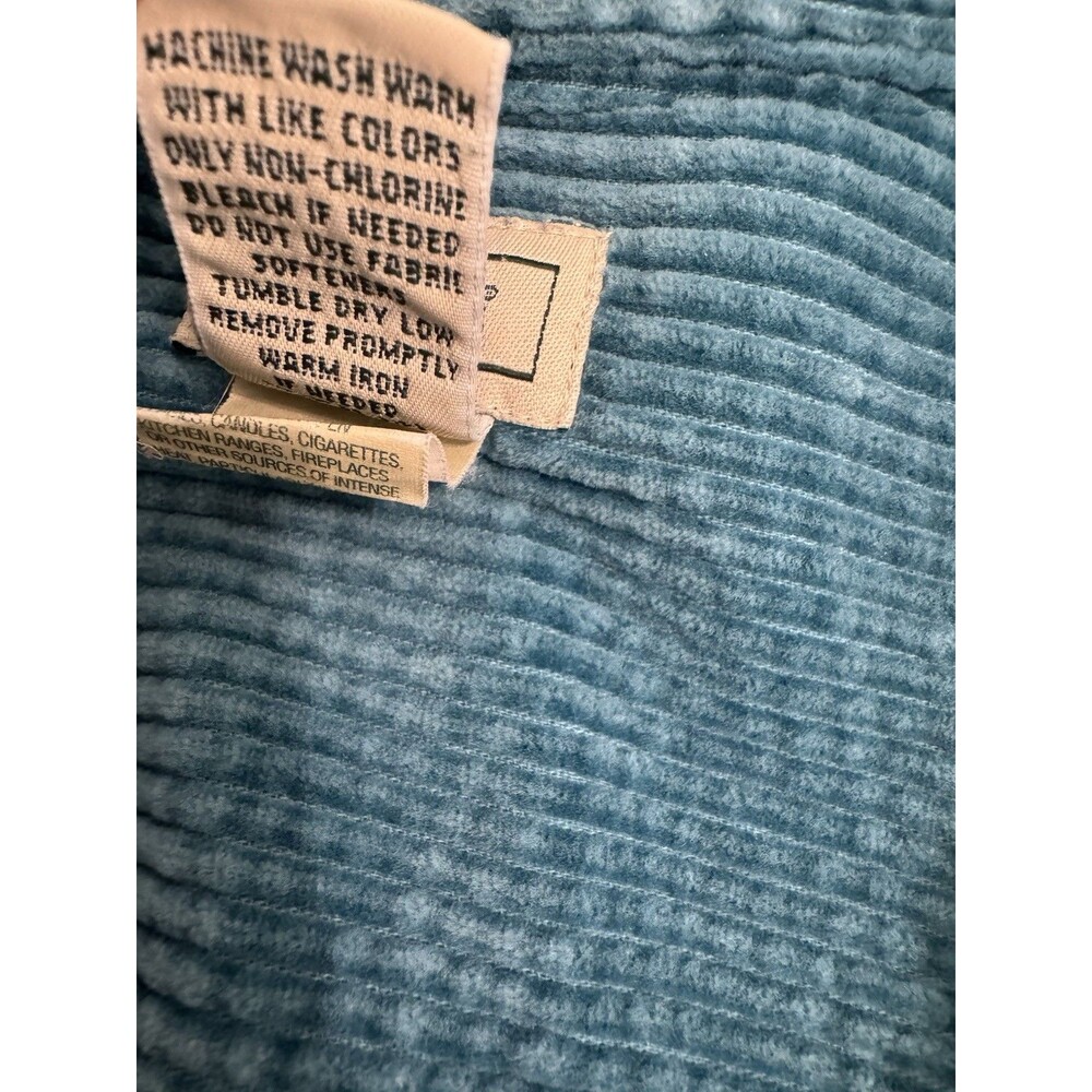 L.L Bean Blue Wide Wale Velvety Button Up Top Shirt Shacket‎ Size LP - Picture 5 of 5